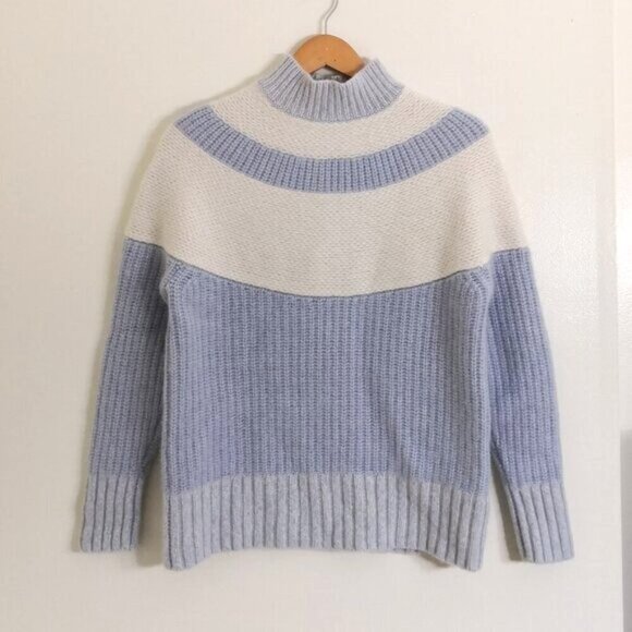Like New Haven Well Within Cashmere Colorblock Yoke Sweater Chunky Knit Size L - Picture 3 of 9